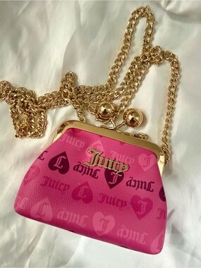 Juicy Couture Hot Pink Kiss Lock Mini Crossbody